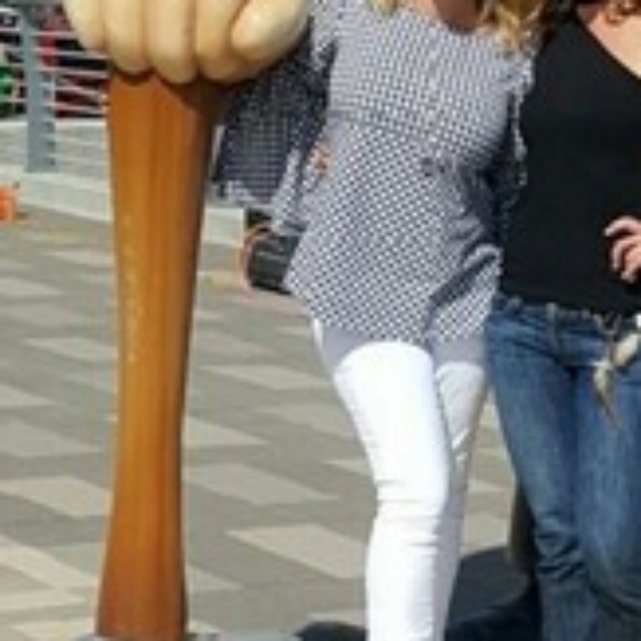 Black &White Check Cold Shoulder  Loft Top - Picture 6 of 7